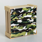Коробка деревянная подарочная «Настоящему мужчине», 20 × 20 × 10 см - Фото 1