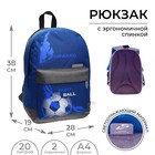 Рюкзак молодёжный, 38 х 28 х 19 см, эргономичная спинка, Calligrata Э "Футбол", синий - Фото 1
