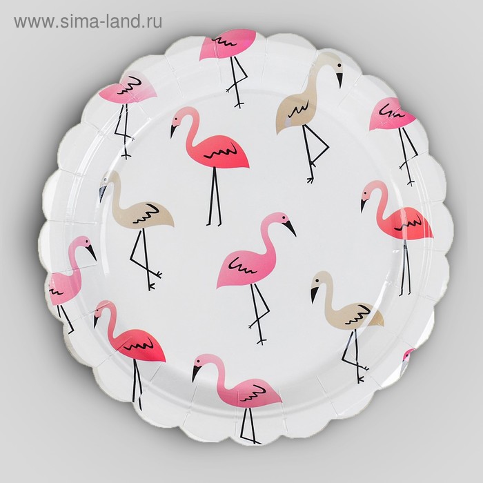 Тарелка бумажная «Фламинго», набор 6 шт. - Фото 1