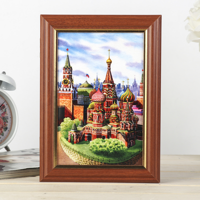 Ключница настенная «Москва», панно декоративное, орех, 15×21 см