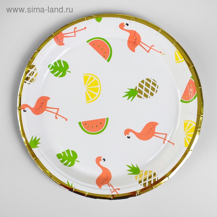 Тарелка бумажная «Тропики», набор 6 шт. - Фото 1