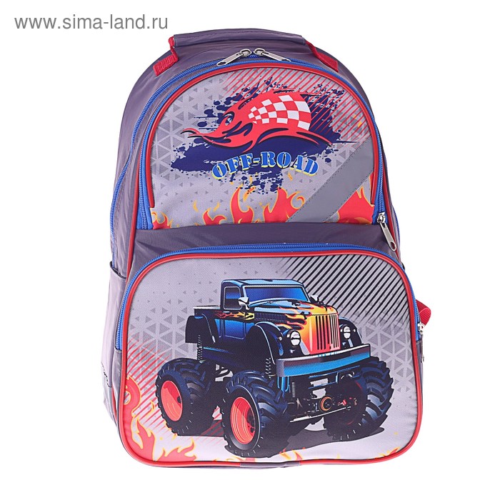 Рюкзак школьный Luris «Тимошка», 37 x 26 x 13 см, эргономичная спинка, «Авто» - Фото 1