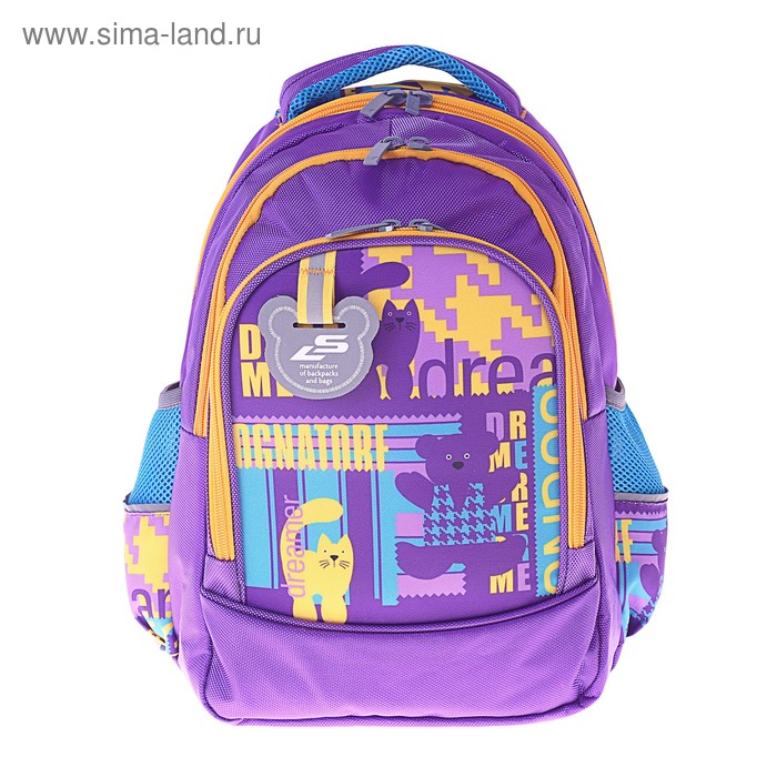 Рюкзак школьный с эргономической спинкой Luris Гармония 38x28x18 см для девочки, «Мишка» - Фото 1