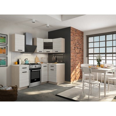 Кухонный гарнитур угловой «Алиса» Loft №3, 1400×1100 мм, цвет дуб сонома/ сосна белая Loft