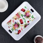 Поднос пластиковый прямоугольный 33х23 см «Зефир», рисунок МИКС - Фото 1