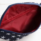 Сумка поясная, отдел на молнии, регулируемый ремень, цвет синий/белый - Фото 3