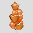 Букет из шаров «Праздничный», фольга, латекс, в наборе 12 шт., цвет розовое золото - Фото 1