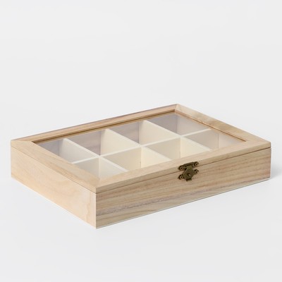 Ящик для хранения чайных пакетиков Доляна «Ахмадабад», 8 ячеек, 24,8×18×4,8 см