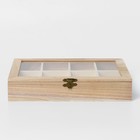 Ящик для хранения чайных пакетиков Доляна «Ахмадабад», 8 ячеек, 24,8×18×4,8 см - Фото 3