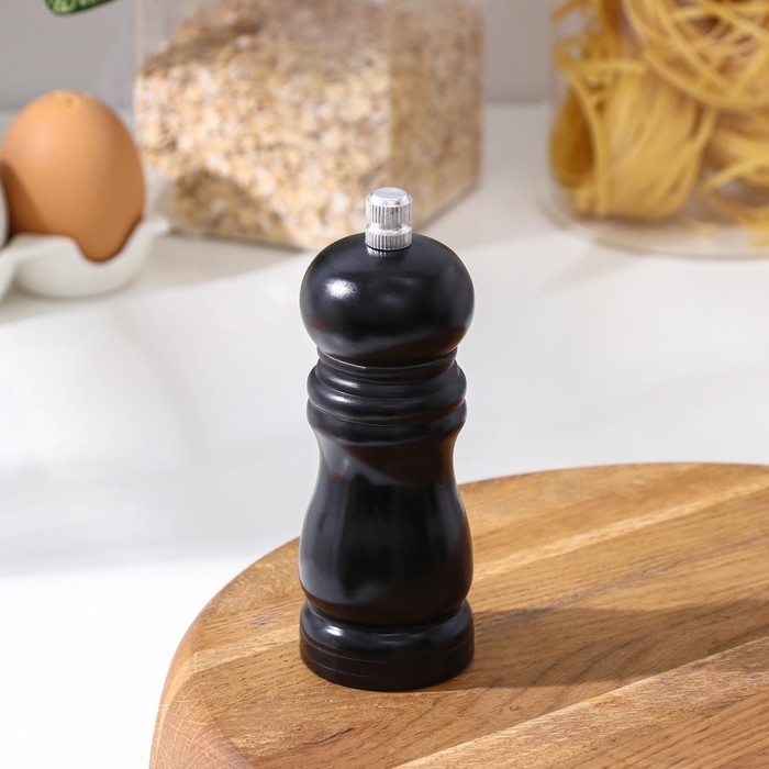 Мельница для специй Доляна, 13×4.5 см, металлический механизм, цвет чёрный - Фото 1