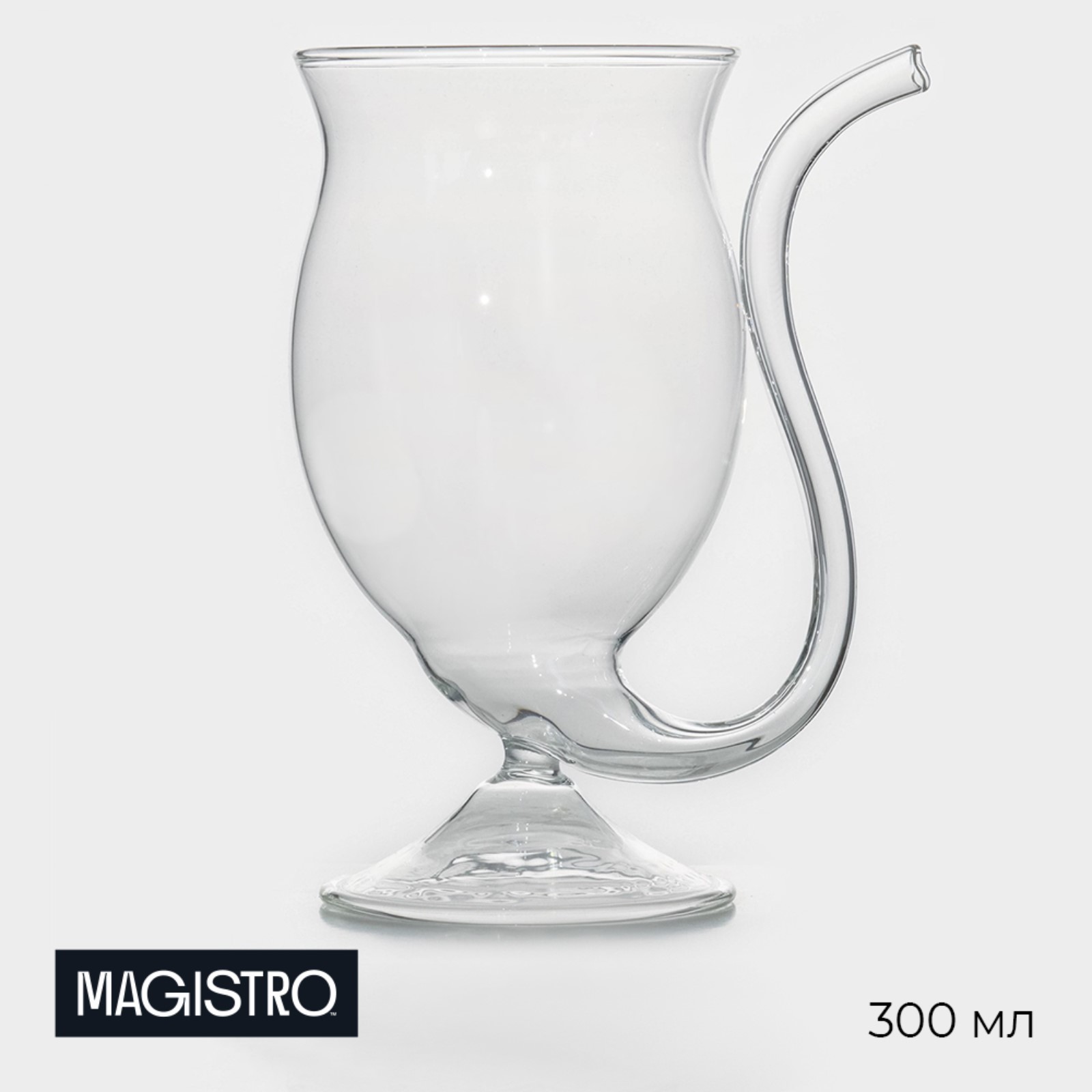 Бокал из стекла с трубочкой для вина Magistro «Пантера», 300 мл ...