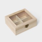 Ящик для хранения чайных пакетиков «Цейлон», 4 ячейки, 16×13,8×6,5 см - фото 4265623