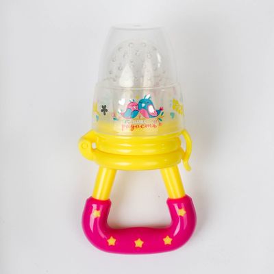 Ниблер (соска для прикорма), с силиконовой сеточкой "Наша радость", цвет желтый+розовый 23572