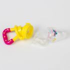 Ниблер (соска для прикорма), с силиконовой сеточкой "Наша радость", цвет желтый+розовый 23572 - Фото 3