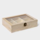Ящик для хранения чайных пакетиков «Ахмадабад», 9 ячеек, 24×17,3×6,5 см - фото 4558349