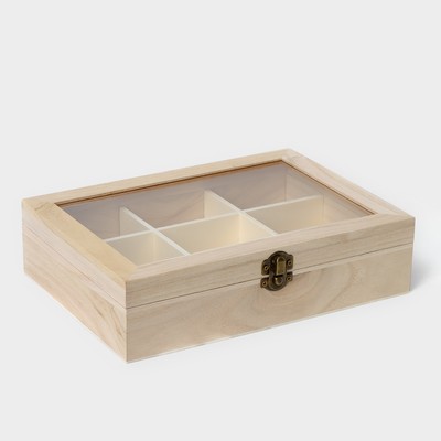 Ящик для хранения чайных пакетиков Доляна «Ахмадабад», 9 ячеек, 24×17,3×6,5 см