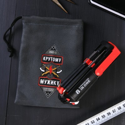 Фонарик-мультиинструмент "Крутому мужику", 8 предметов