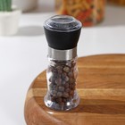 Мельница для специй Доляна «Рэйн», 12×5 см, керамический механизм, прозрачная - Фото 1