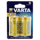 Батарейка солевая Varta SUPER LIFE D набор 2 шт - Фото 1
