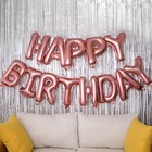 Шар фольгированный 16" «Happy Birthday», заглавные буквы, цвет розовое золото - Фото 2