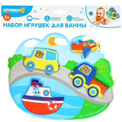 Игрушка развивающая для ванны «Соответствие», основа, 4 стикера, МИКС, Крошка Я