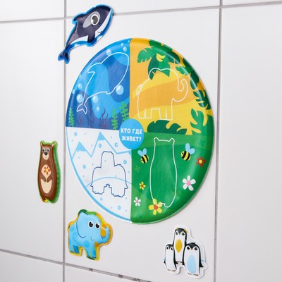 Игрушка развивающая для ванны «Соответствие», основа, 4 стикера, МИКС, Крошка Я