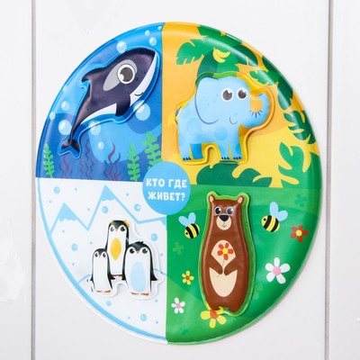 Игрушка развивающая для ванны «Соответствие», основа, 4 стикера, МИКС, Крошка Я