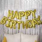 Шар фольгированный 16" «Happy Birthday», заглавные буквы, цвет золотой - Фото 2
