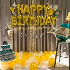 Шар фольгированный 16" «Happy Birthday», заглавные буквы, цвет золотой - Фото 4