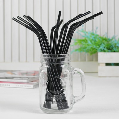 Трубочка для коктейля, набор 12 шт., чёрная