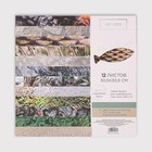 Набор бумаги для скрапбукинга с фольгированием «На рыбалку», 12 листов, 30.5 × 30.5 см - фото 25094518