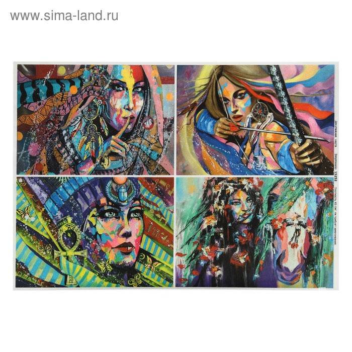 Декупажная карта "Сила красоты" плотность 45г/м2, формат А4 - Фото 1