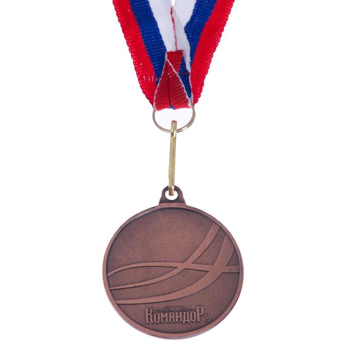 Медаль призовая 182 диам 5 см. 3 место, триколор. Цвет бронз. С лентой - фото 1906980586