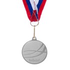 Медаль призовая 186 диам 4 см. 2 место. Цвет сер. С лентой - фото 8592038