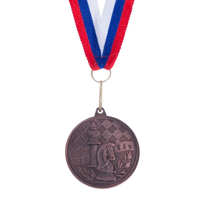 Медаль тематическая «Шахматы», бронза, d=4 см - фото 1906980597