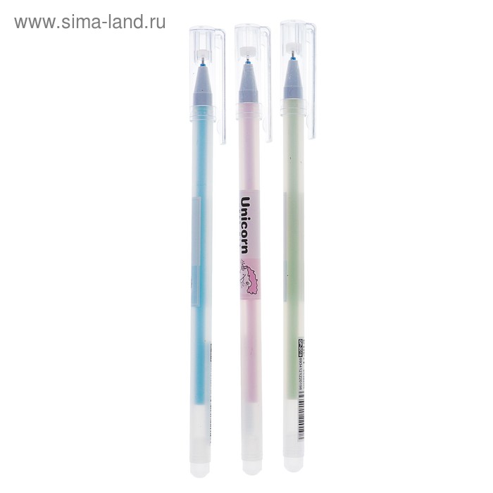 Ручка гелевая 0,5 мм, синяя, со стираемыми чернилами Dtian МИКС "Единорог" - Фото 1