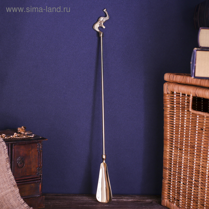 Ложка для обуви «Слоник», 53×5×1.2 см, латунь - Фото 1