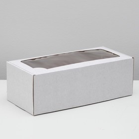 Коробка самосборная, с окном, белая, 16 х 35 х 12 см