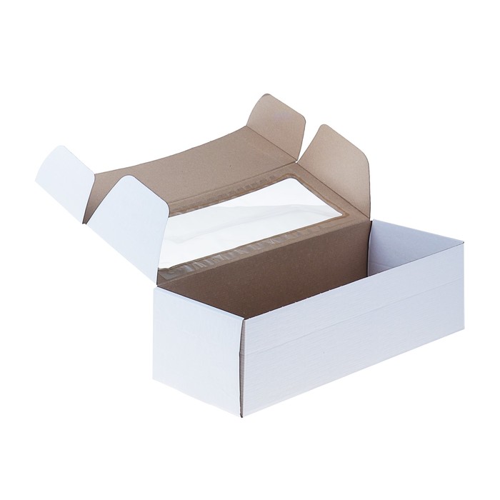 Коробка самосборная, с окном, белая, 16 х 35 х 12 см - фото 1877480531