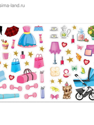 Книги с наклейкам «Наряди куколку. Для малышей», набор 4 шт. по 12 стр.