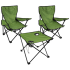 Набор мебели туристический «Два туриста»: стол 46 х 46 х 37 см, 2 кресла 80 х 80 х 48 см, цвет зелёный - Фото 1