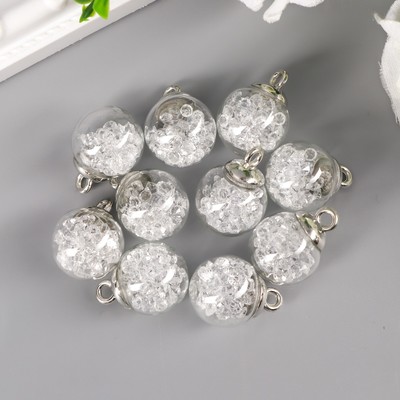 Подвеска декоративная для творчества стекло «Шар - камешки», прозрачная, d=1.6 см, набор 10 шт.