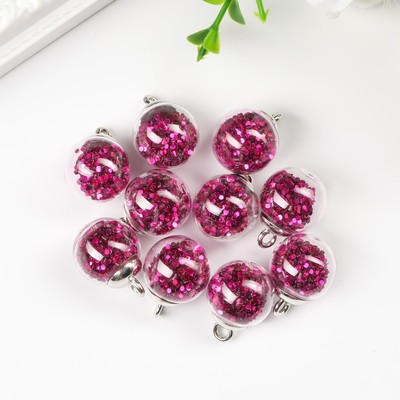 Подвеска декоративная для творчества стекло «Шар», d=1.6 см, набор 10 шт.