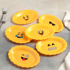 Набор тарелок «Смайл», 17,5×12,5 см, 6 шт, цвет жёлтый - Фото 2