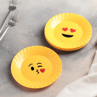 Набор тарелок «Смайл», D=15 см, 6 шт, цвет жёлтый - Фото 4
