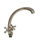 УЦЕНКА Смеситель для кухни Accoona A4071C, двухрычажный, с гайкой, латунь, цвет бронза - Фото 1