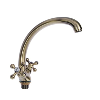 УЦЕНКА Смеситель для кухни Accoona A4071C, двухрычажный, с гайкой, латунь, цвет бронза