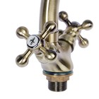 УЦЕНКА Смеситель для кухни Accoona A4071C, двухрычажный, с гайкой, латунь, цвет бронза - Фото 2