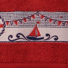 Набор махровых полотенец Marin, 50х90 см - 2 шт, 70х140 - 1 шт, цвет бордовый. - Фото 2
