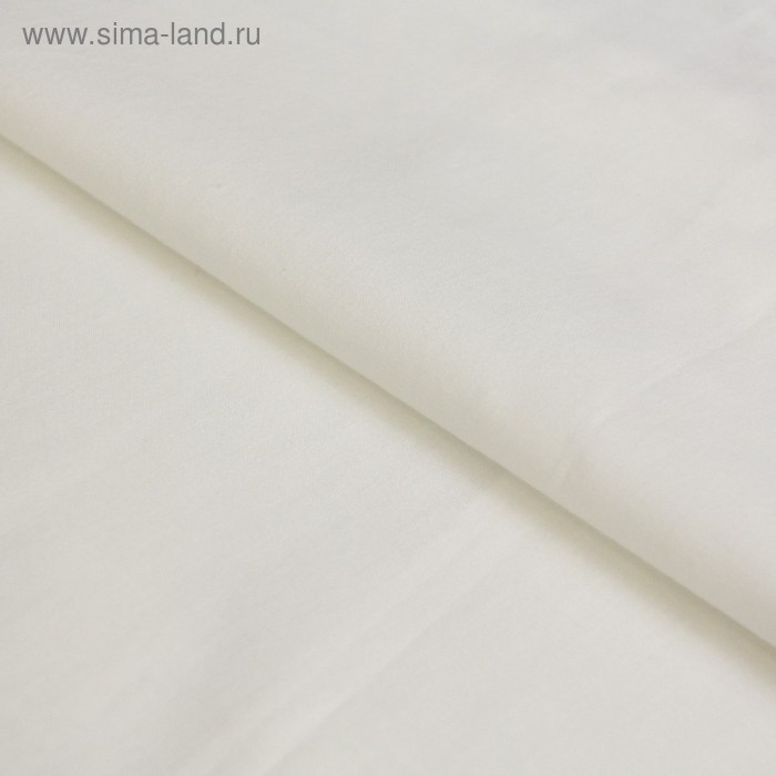 Ткань плательная, батист гладкокрашенный, ширина 150 см, молочный - Фото 1